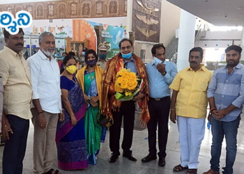 tirupati news తానా అధ్యక్షుడు అంజయ్యకు ఘనస్వాగతం